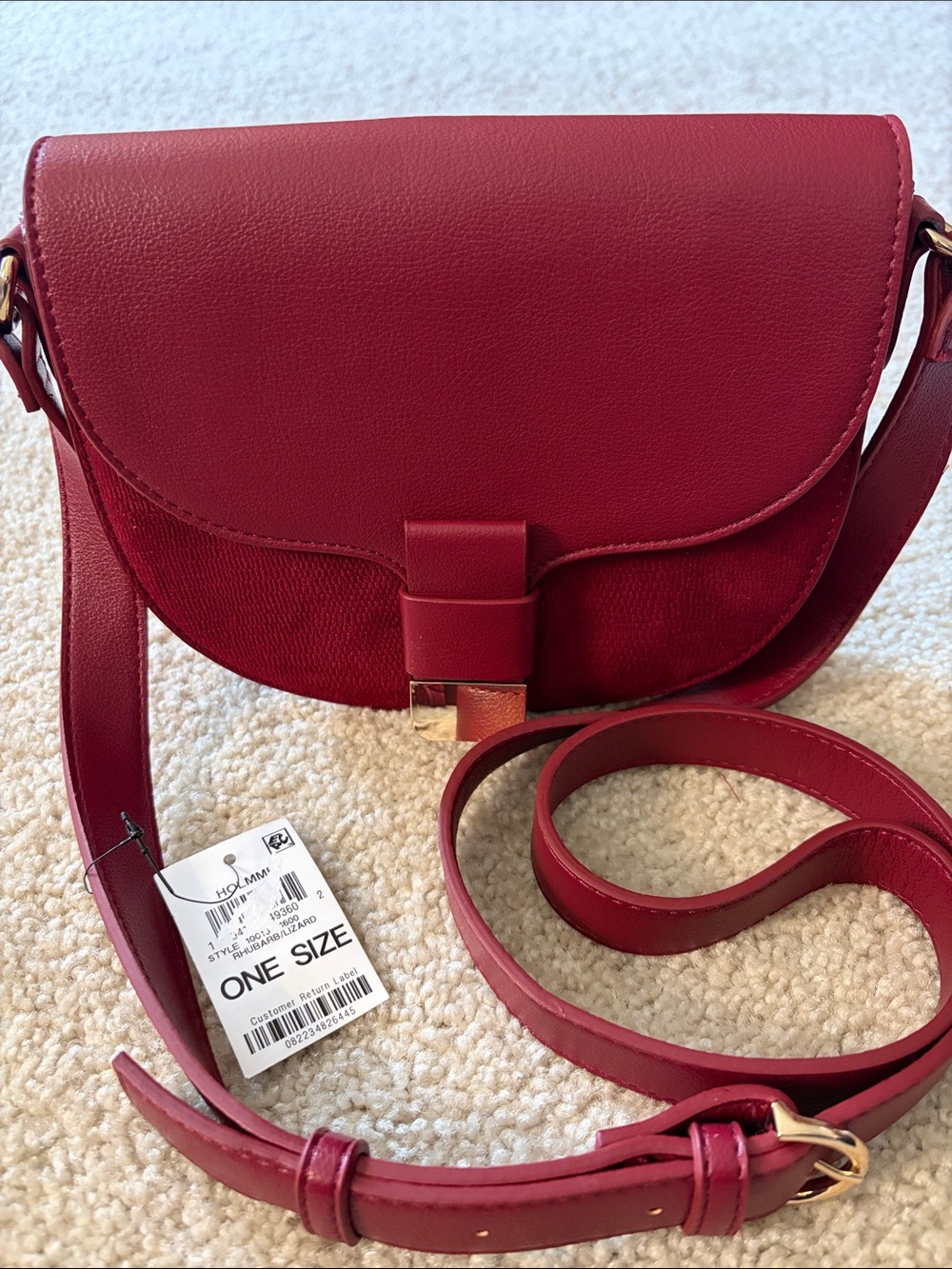 On 34th Holmme Women's Burgundy Saddle Crossbody Bag - NWT
